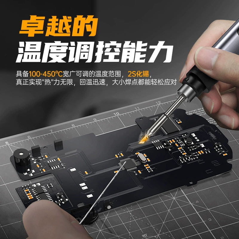 FNIRSI HS-02 интеллектуальный электрический паяльник 100W портативный термостатический сварочный стол пайка ручка для ремонта дома