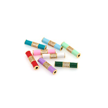 18K �~僽�ɫ ΢��ʯ������ֱ�ܸ��� DIY�Ʒɢ�����