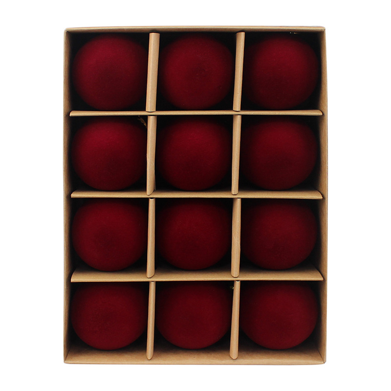 Bolas de Navidad 8CM / 12pcs Bolas de Navidad flocadas Decoraciones Navidad Factory Store Navidad directa image 7