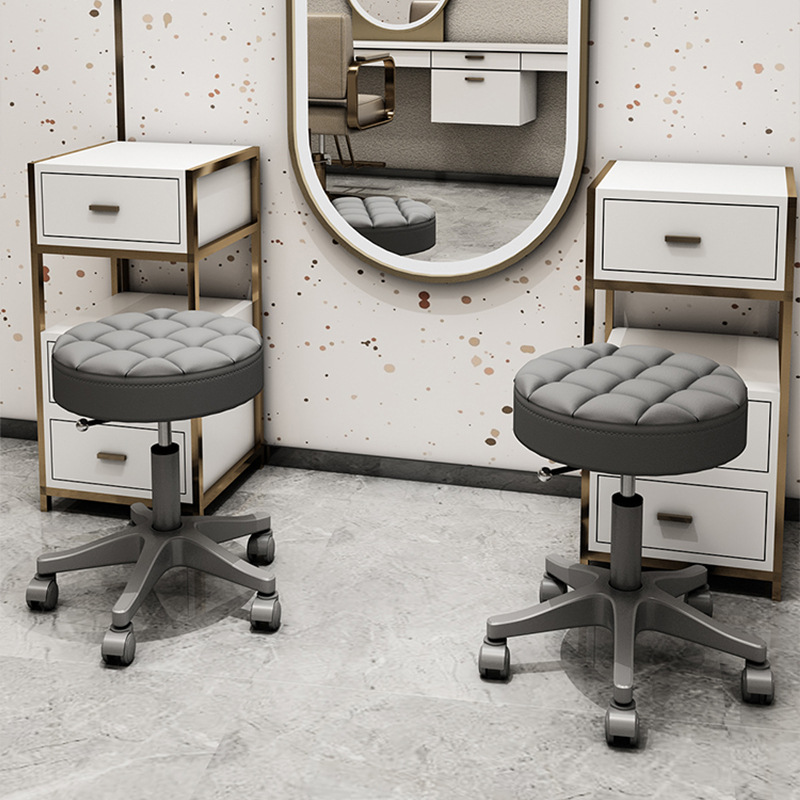 Internet celebridad simple peluquería salón de uñas silla redonda con ruedas taburete de belleza salón de belleza polea giratoria elevación redonda taburete