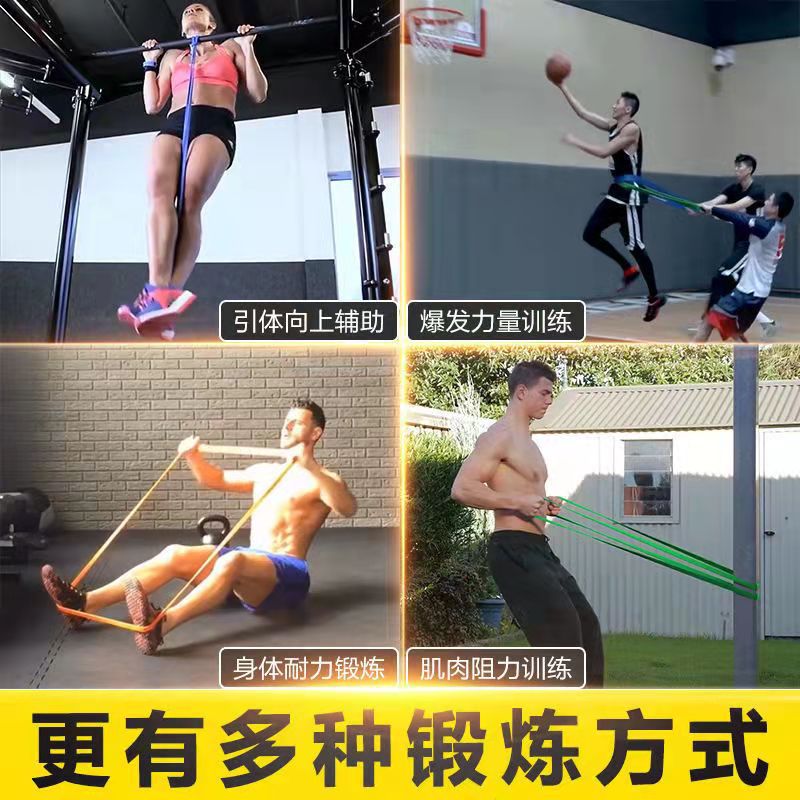 TPE Fitness Resistance Bands, Elastic Bands for Chest Pull-ups, Triceps Pull-downs, Yoga Strength Assistance, Squat Training Bands