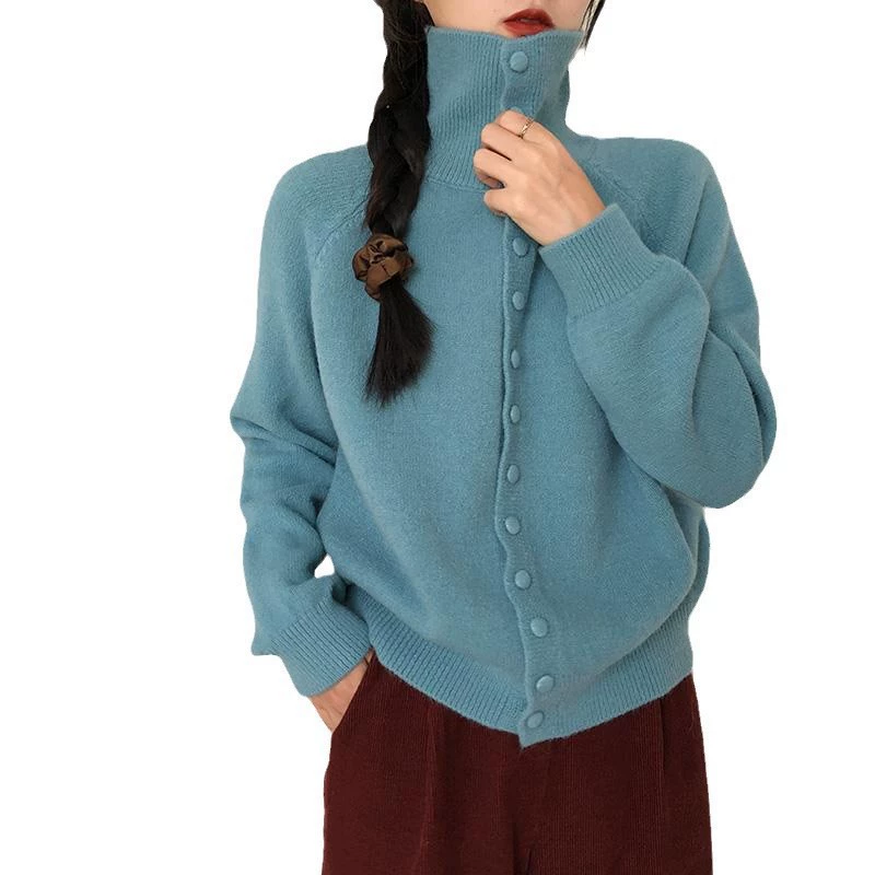 Демисезонный вязаный ретро-кардиган, свитер, жакет, стиль свобodanного покроя