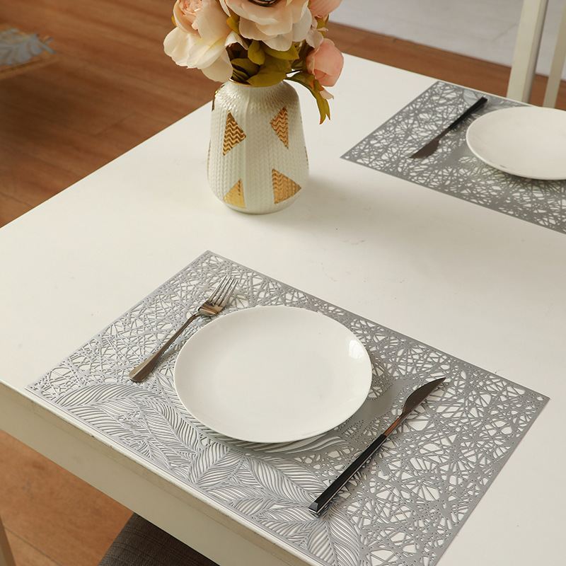 Paso en Venta caliente estilo simple mantel aislamiento occidental mantel nuevo oro PVC restaurante café estera decorativa al por mayor