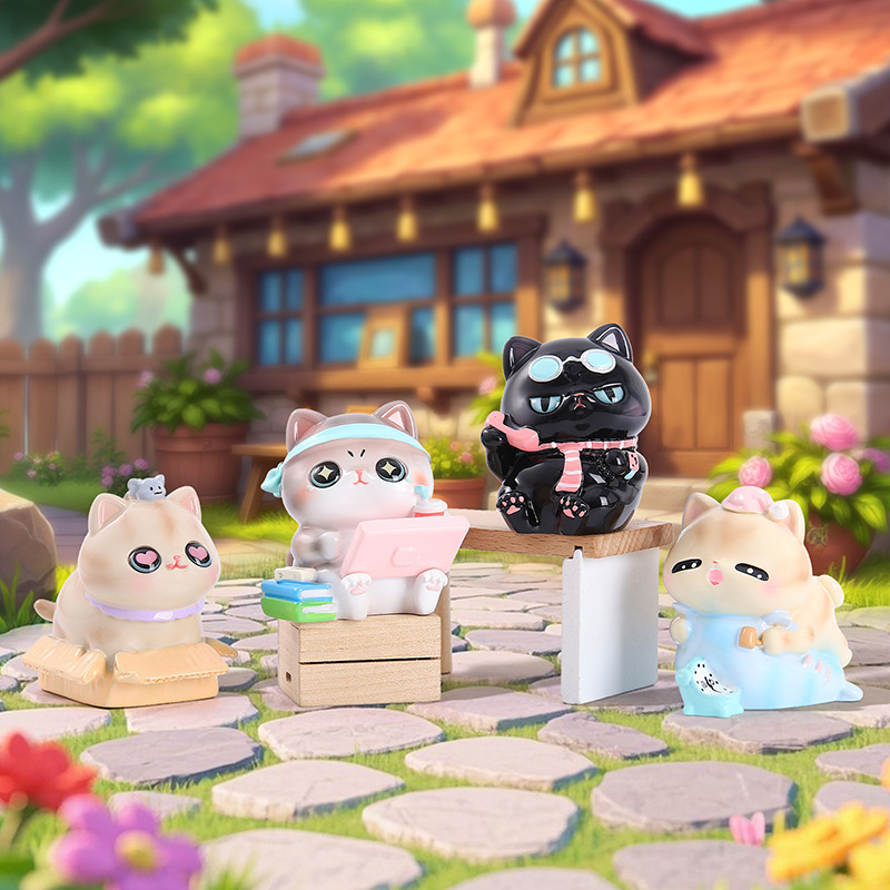 可爱桌面摆件喵喵酱的宅家时光盲盒女生节日礼物创意家居饰品热销|undefined