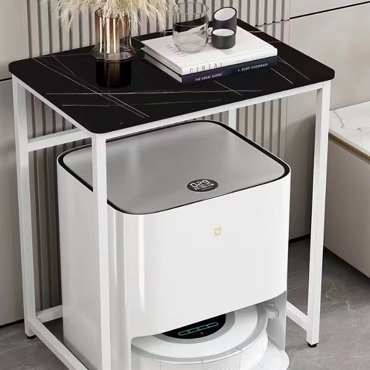 Sofa Side Corner Table, Light Luxury Living Room Marble Storage Rack, Coffee Table, Small Table, Robot Vacuum Cleaner Storage H^