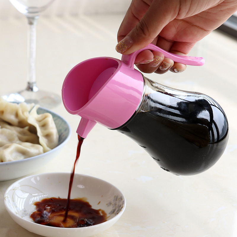 Set de botellas de aceite y vinagre de vidrio azul, accesorios de cocina