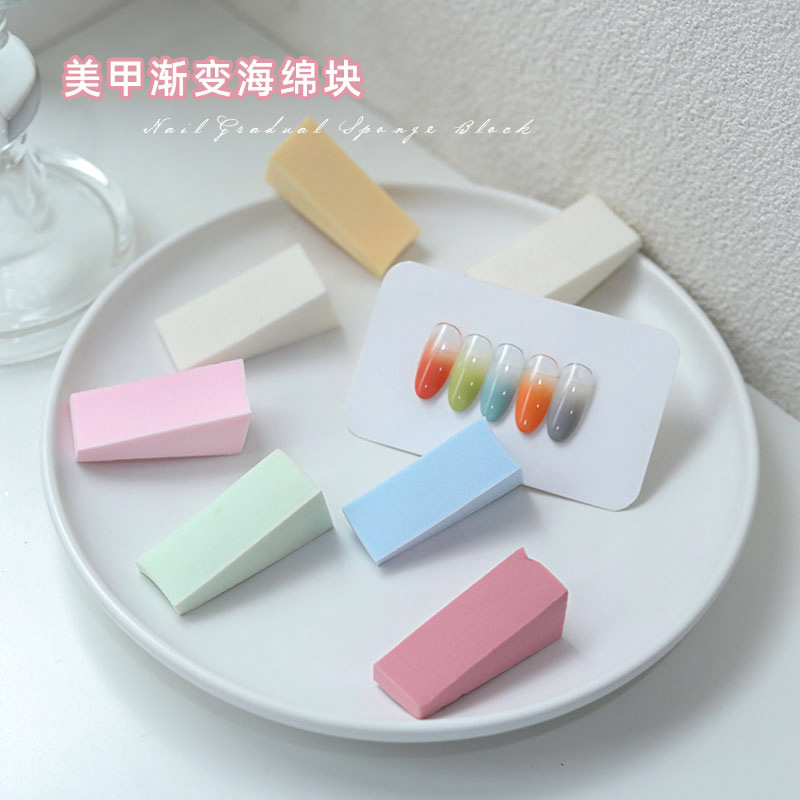 50 gradient sponge blocks nail art high density triangle sponge Pat glue artifact Nail Polish glue smudges tools wholesale
