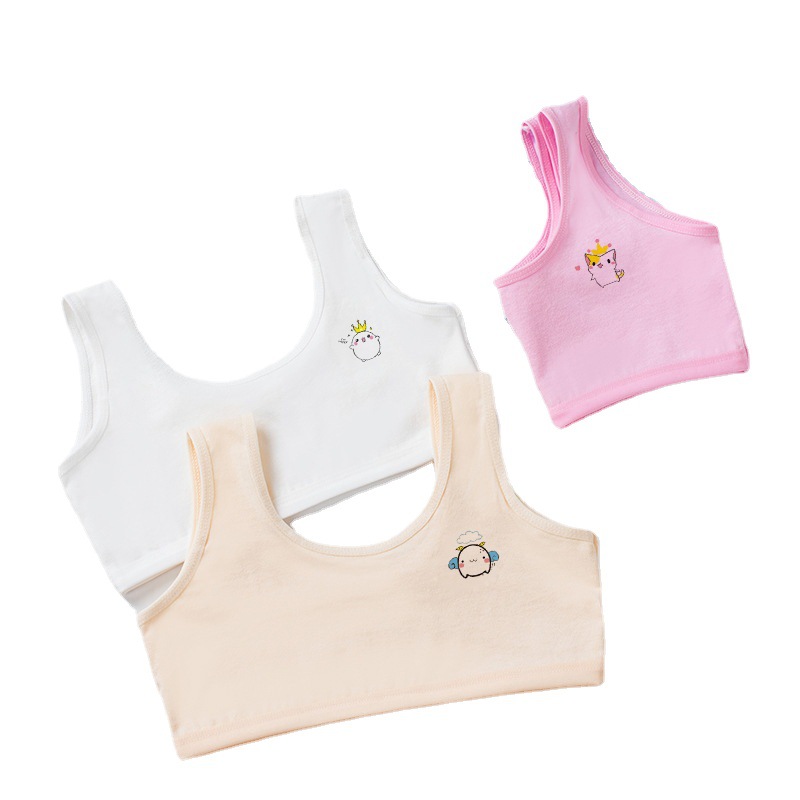 Fábrica al por mayor de cuatro colores de algodón ropa interior chaleco período de desarrollo estudiantes de la escuela primaria 8-15 años de las niñas de banda ancha de doble capa