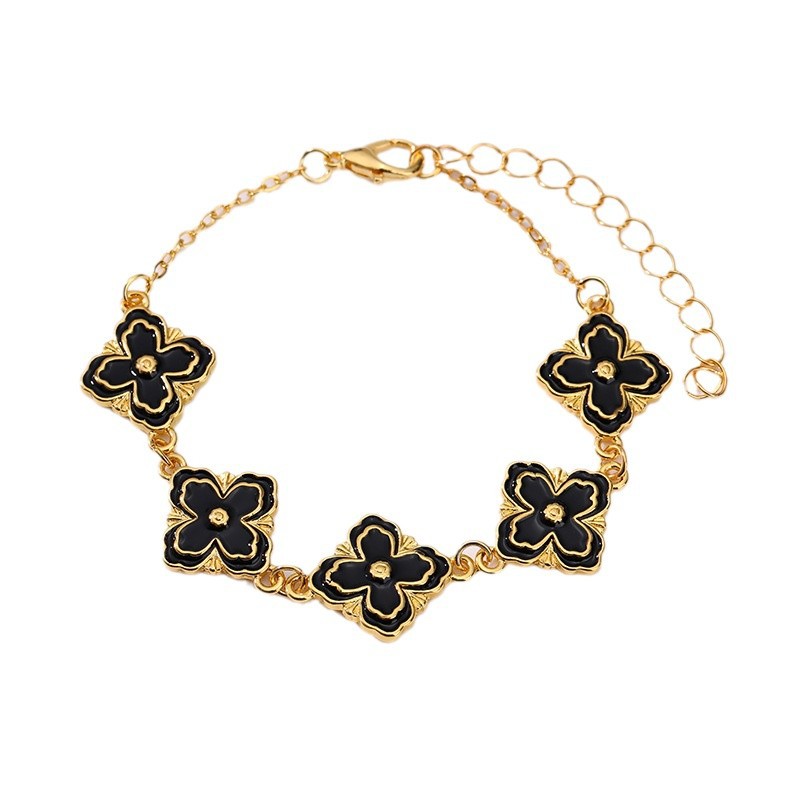 Europa y América de moda retro pulsera de cinco hojas mujeres joyas transfronterizas personalidades de diseño joyas de mano joyas de alta calidad