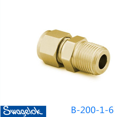 Swagelok世伟洛克(B-200-1-6) 黄铜卡套管接头1/8 in.x 3/8 inNPT