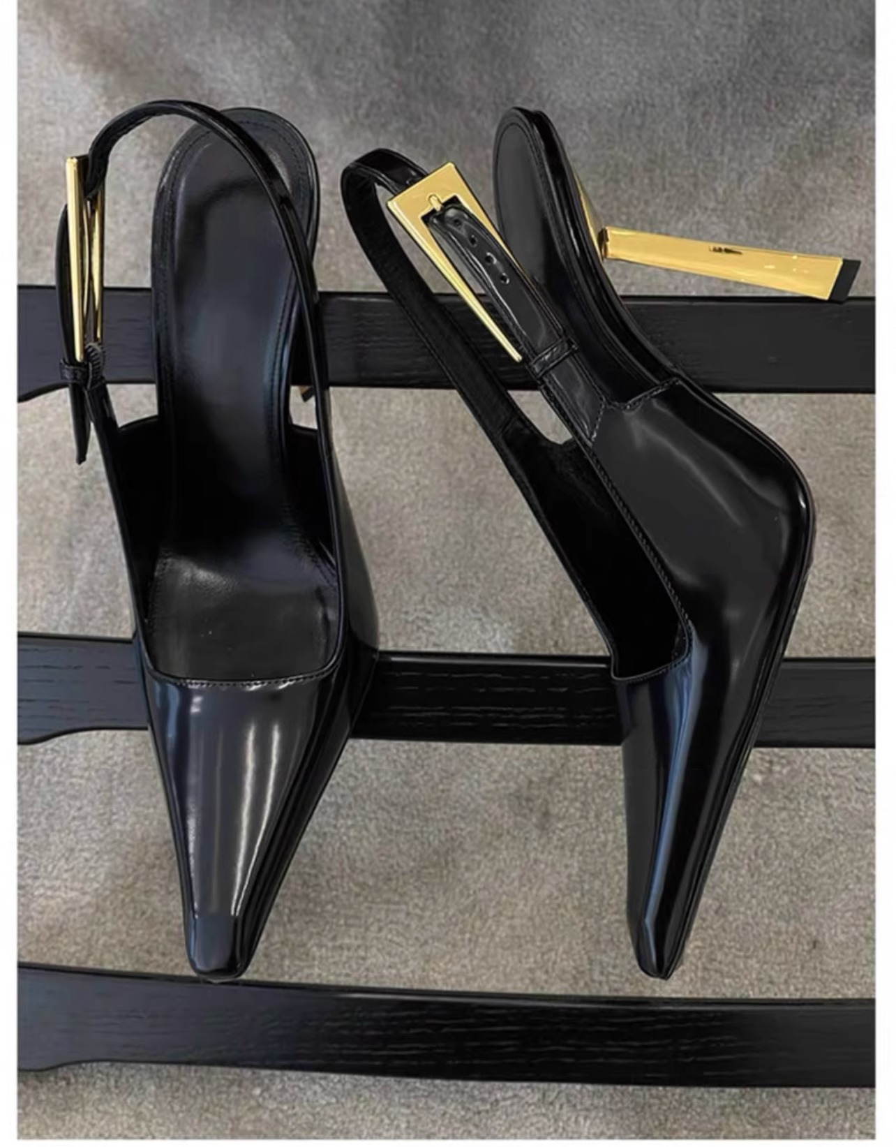 Sexy stockings wear high heels women's new patent leather 6CM gold heel sandals summer dress wear 9CM sandals_voghion.com