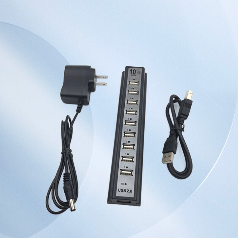 USB 2.0 Hub Ten-Port Splitter Usb2.0Hub 10Ports One-To-Ten Extender USB 2.0 Hub Ten-Port Splitter Usb2.0Hub 10Ports One-To-Ten Extender