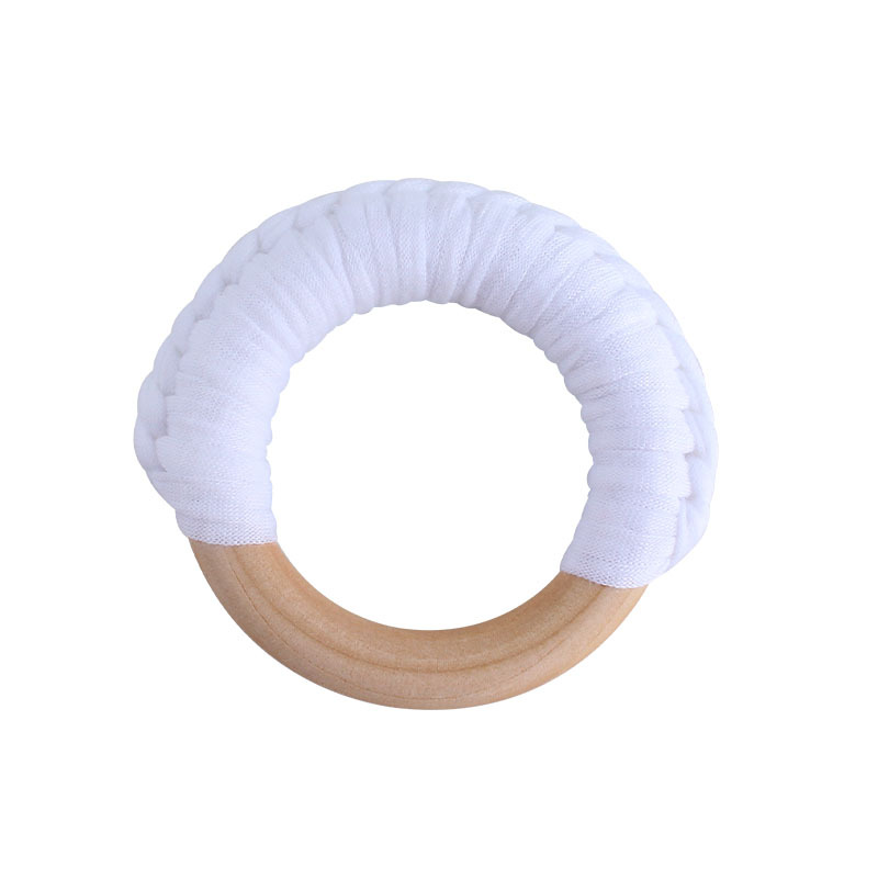 Bebé de madera mano ejercicio agarre juguete nuevo hecho a mano algodón cuerda tejida niños molar juguete mordedor