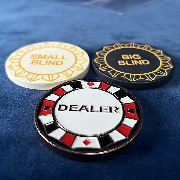 Texas poker size Blind injection ceramic Big Small Blind DEALER zinc alloy Manor code positioning card