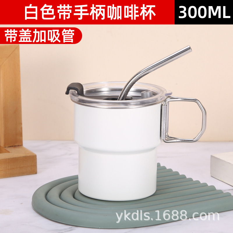 Taza de escalón de una sola capa para exteriores Taza de café de acero inoxidable 304 ins Vaso de cerveza de camping de borde rizado conveniente de alto valor