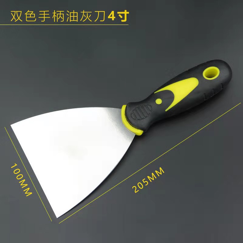 Cuchillo de masilla de mango de dos colores 1 pulgada 2 pulgadas 3 pulgadas 4 pulgadas 5 pulgadas 6 pulgadas mango de goma cuchillo de goma cuchillo de masilla pala de limpieza de acero inoxidable