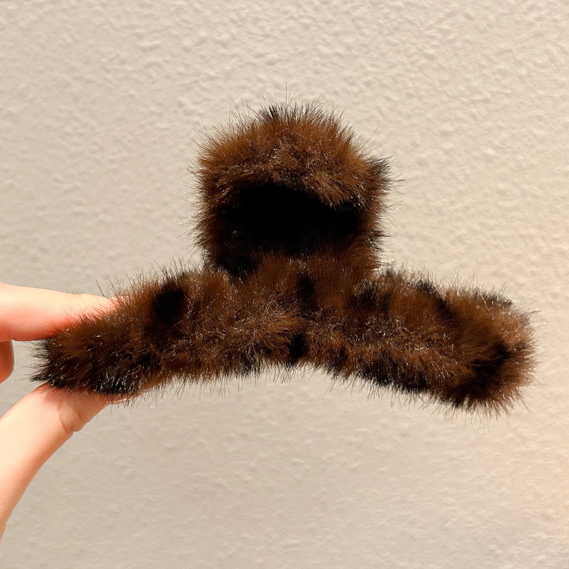Clip de pelúcia para mujeres otoño invierno gran clip de cabello de tiburón en la parte posterior de la cabeza de cabello de alta sensación de cabello lindo tarjeta de cabello tocado image 215