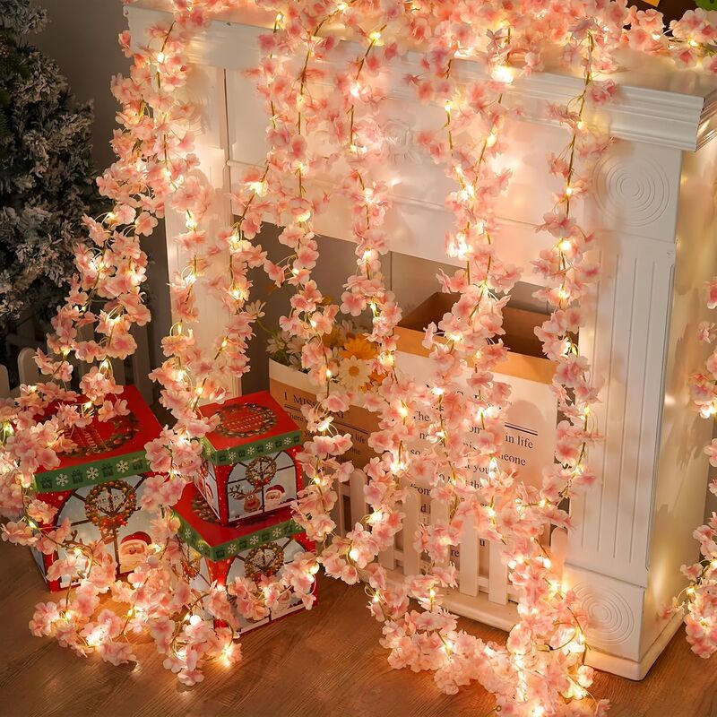 Sakura String Lights Copper Wire Lights Christmas Wreath Vine Hanging Decorations Home Fairy Lights Led Copper Wire Lights Colorful Lights Sakura String Lights Copper Wire Lights Christmas Wreath Vine Hanging Decorations Home Fairy Lights Led Copper Wire Lights Colorful Lights