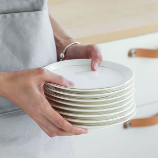 Bone Dish Household Spit Bone Dish Garbage Plate Ceramic Simple 6inch Dinner Plate Japanese Small Plate Bone Dish 6 Pack
