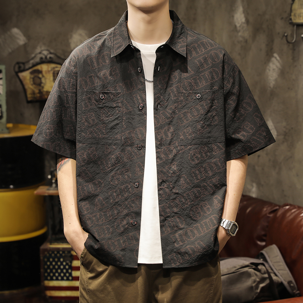 Hawaiian Seaside Ice Silk Cool Short-Sleeve Shirt Jacket for Men, Summer 2026 New Japanese Style Shirt