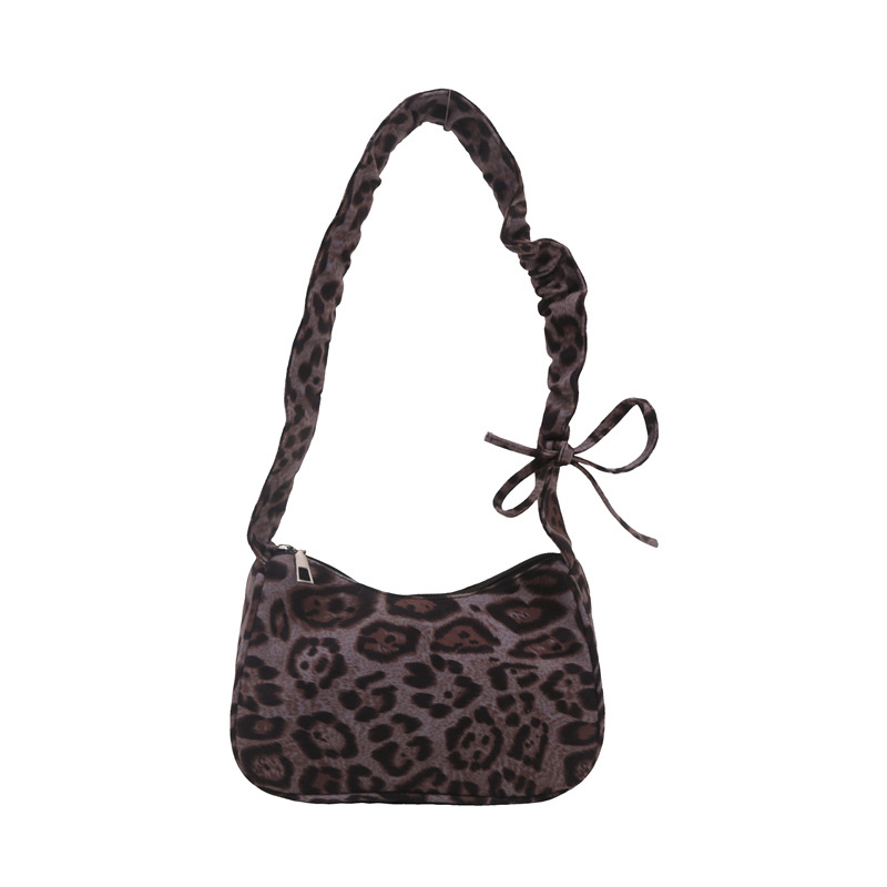 Bolso de bola de masa de mensajero de un solo hombro, popular de todos los partidos, bolso con estampado de leopardo de otoño e invierno, bolso de axilas, mujer de alto nivel