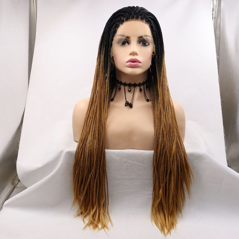 Factory Outlet Sylvia Hand Hook Front Lace Chemical Fiber Wig Hand-woven Three-strand Braid Matte High Temperature Silk Headgear Factory Outlet Sylvia Hand Hook Front Lace Chemical Fiber Wig Hand-woven Three-strand Braid Matte High Temperature Silk Headgear