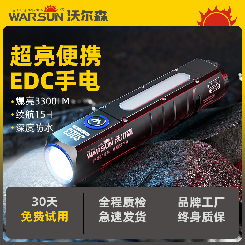 Wolsen SQ03 enhanced version flashlight strong light rechargeable super bright emergency outdoor household small portable long-range Wolsen SQ03 enhanced version flashlight strong light rechargeable super bright emergency outdoor household small portable long-range