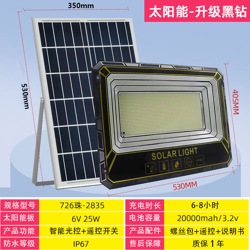 Hogar rural, luz de calle impermeable de alta potencia súper brillante, luz solar, luz de jardín al aire libre, luz solar, luz solar