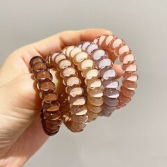 おしゃれなゼリーカラーの電話コードヘアゴム、髪を傷つけない、高弾性で耐久性のあるゴムバンド、女性用ヘアゴム、痕跡のないヘアロープヘッドバンド