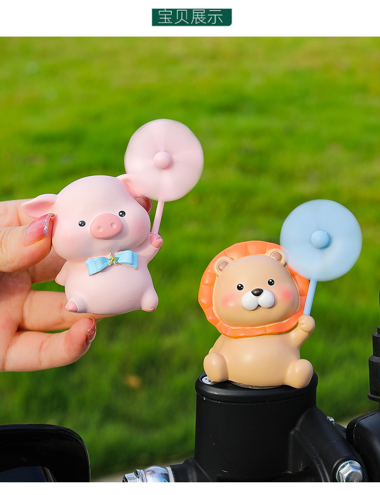 Net red car cute windmill park electric ornaments creative resin doll spinning windmill decorations