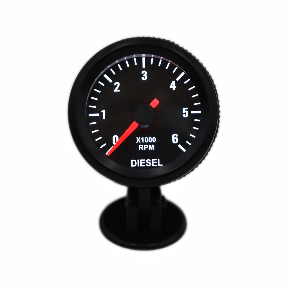 Cross-Border Hot-Selling 2-Inch 52mm Diesel Vehicle Tachometer 0-6000Rpm 12V Car Instrument Modification Gauge