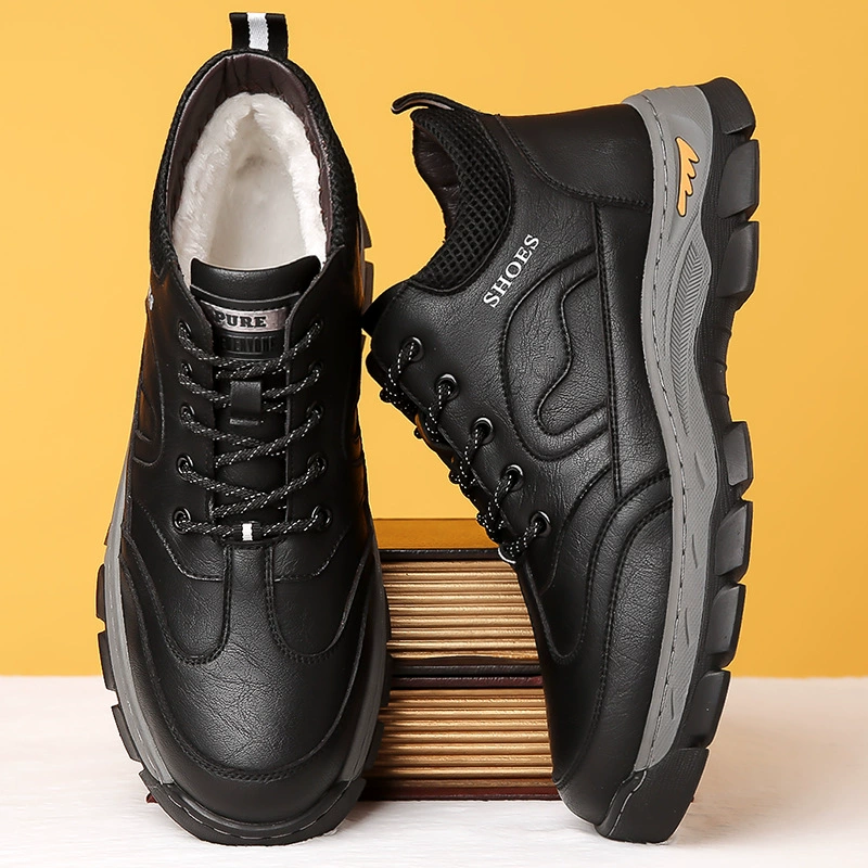 Мужские зимние универсальные теплые высокие ботинки для отдыха на природе с платформой для скалолазания, корейский стиль