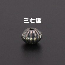 三七银藏饰文玩复古民族风手串项链DIY饰品配件线纹飞碟隔珠067