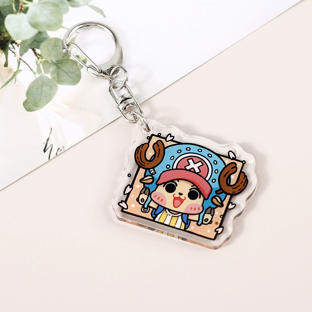 Мультяшный аниме брелок One Piece из акрила, двухмерный прозрачный кулон-ключ