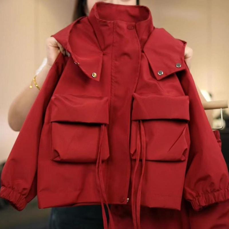 걸스 후드 재킷 누빔안감 충전 옷 투피스 2024 새로운 투피스 의상 냉간 성격