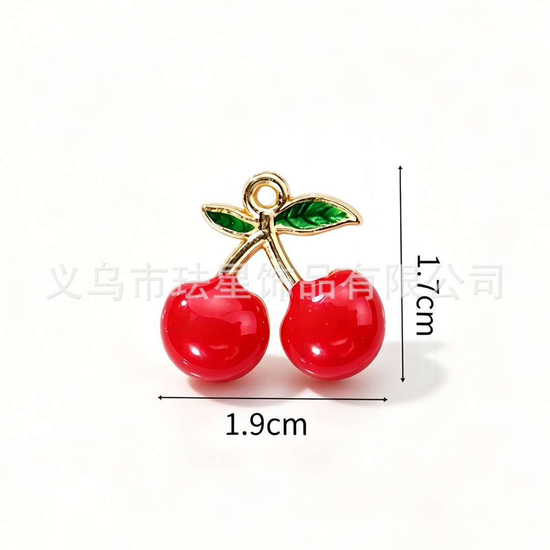Colgante de frutas de aleación con gota de aceite, DIY pulseras y pendientes image 40