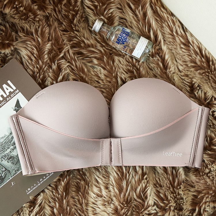 6086 Sin tirantes antideslizante, levantar el segundo se convierte en ropa interior de copa C, correa transparente de verano, sujetador de tubo envuelto invisible