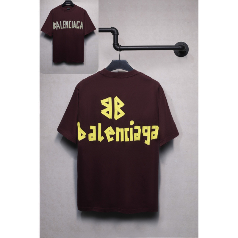 25ssクロスボーダー高品質タワーテーププリントレタードダメージ半袖Tシャツゆったり万能ワンピース卸売|undefined