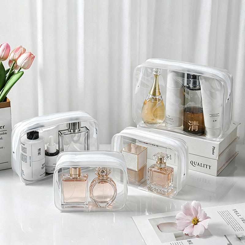 Pvc Transparent Cosmetic Bag, Convenient Outdoor Lazy Person Toiletry Bag, Travel Skincare Waterproof and Dustproof Storage Bag, in Stock