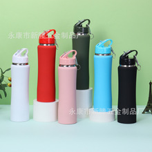 亚马逊新款提手壶小蛮腰瘦身杯不锈钢保温杯便携登山车载吸管水杯