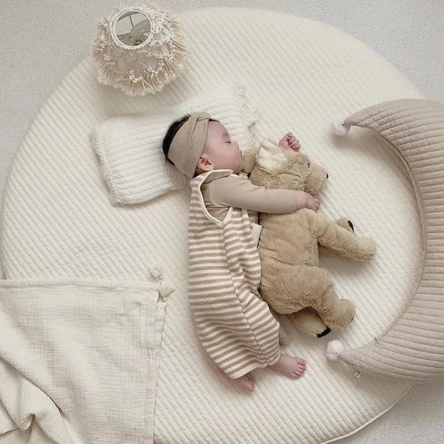 Ins風韓国新入生の赤ちゃんは、純綿のキルティングラテックスの丸いパッドを厚くして、子供の爬行パッドのゲームパッドを厚くします。|undefined