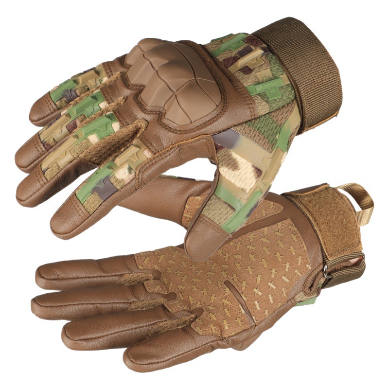 Nueva frontera de camuflaje guantes de montar al aire libre de goma de protección antideslizante resistente al desgaste de cinco dedos pantalla táctil CS lucha contra los guantes tácticos