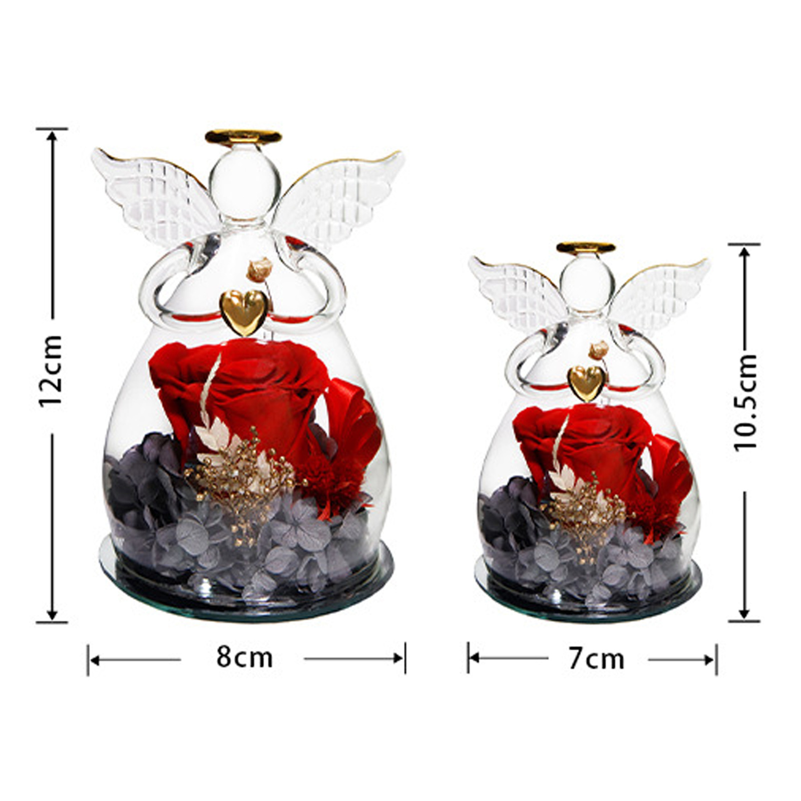 Yunnan flor permanente cubierta de cristal Ángel adornos flores para enviar novia qixi Festival regalo Amazon