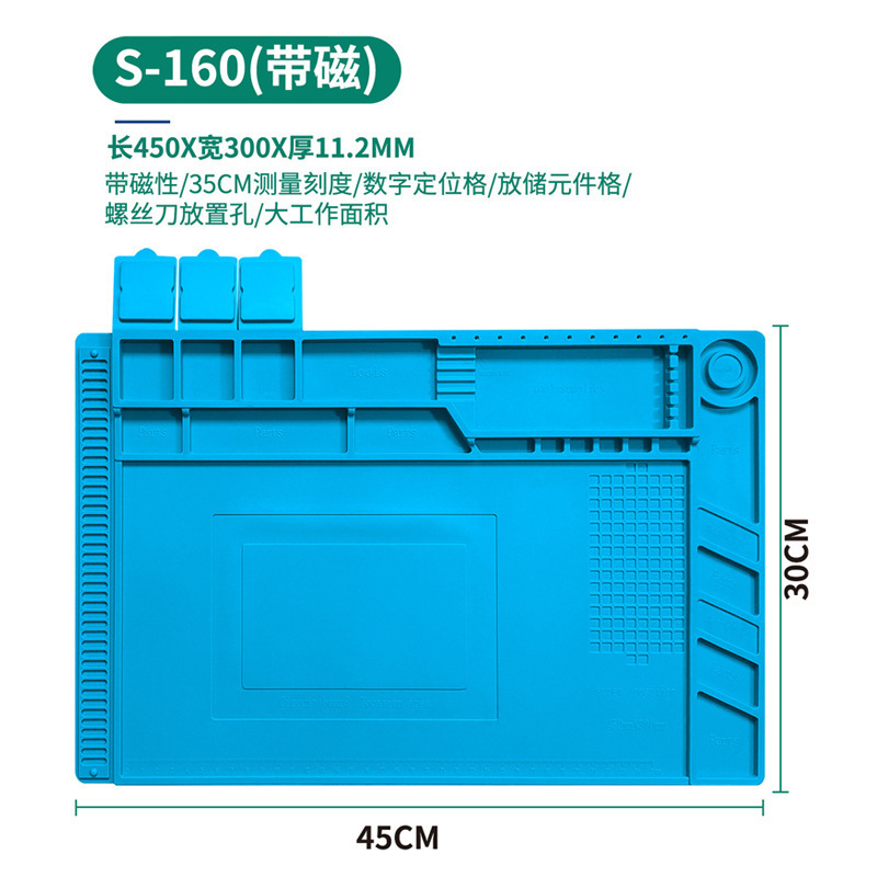 越境で人気の高い電子機器修理用断熱マット、厚手、磁気付き、滑り止め、静電気防止、耐高温、多機能シリコンマット|undefined