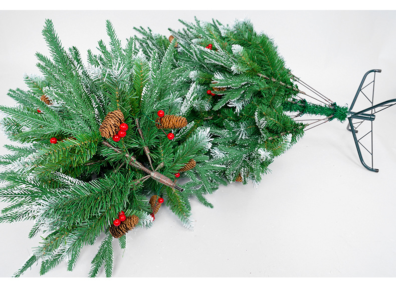 Albero di Natale transfrontaliero nuovo PE sottile neve verde simulazione decorazione natalizia palla di Natale albero appeso_voghion.com