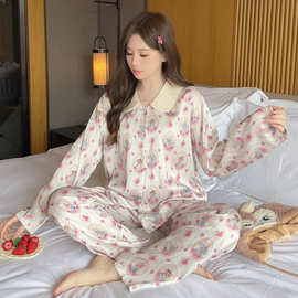 8160卡通兔子冰雪丝双长宽松舒适凉爽家居服