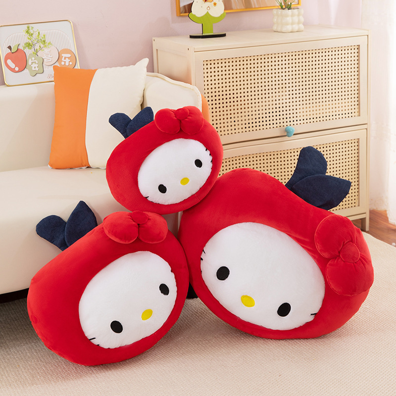 Apple Kt Pillow Cartoon Cute Classic Hello Kitty Plush Toy Douyin Same Style Kt Cat Pillow Apple Pillow