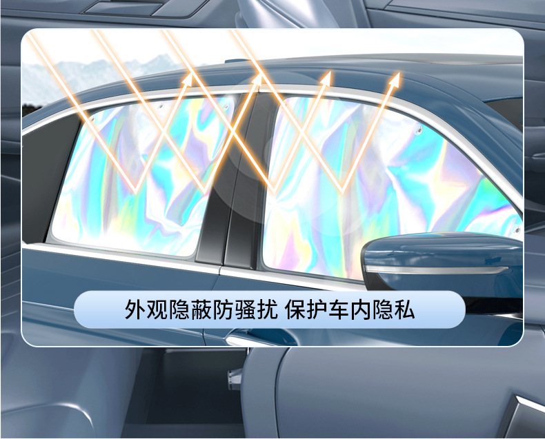 Car Sunshade Curtain, Car-Mounted Privacy Sun Protection and Heat Insulation Magnetic Suction Curtain Fabric for Car Interior Side Windows
