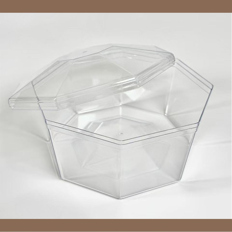 Caja de regalo octogonal Caja de plástico Caja de regalo de boda de chocolate Caja de embalaje de plástico PS