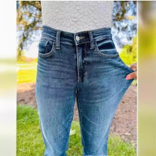 2024欧美外贸女跨境新款亚马逊修身大码弹力牛仔女裤独立站小脚裤